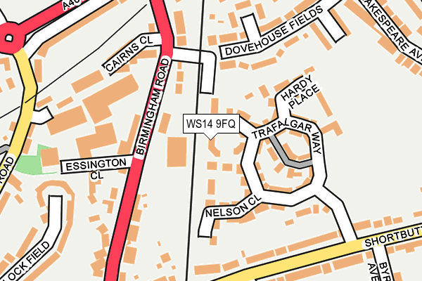 WS14 9FQ map - OS OpenMap – Local (Ordnance Survey)