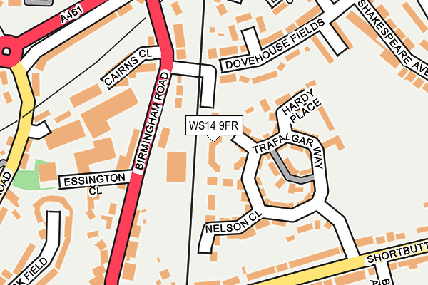 WS14 9FR map - OS OpenMap – Local (Ordnance Survey)