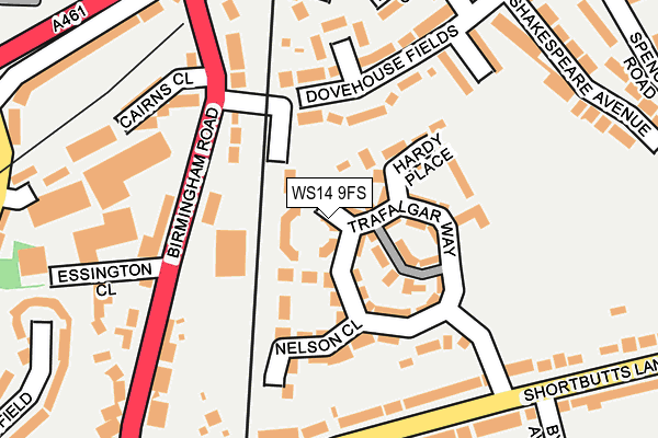 WS14 9FS map - OS OpenMap – Local (Ordnance Survey)
