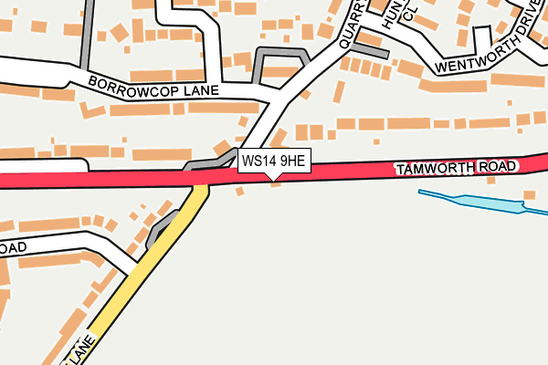 WS14 9HE map - OS OpenMap – Local (Ordnance Survey)