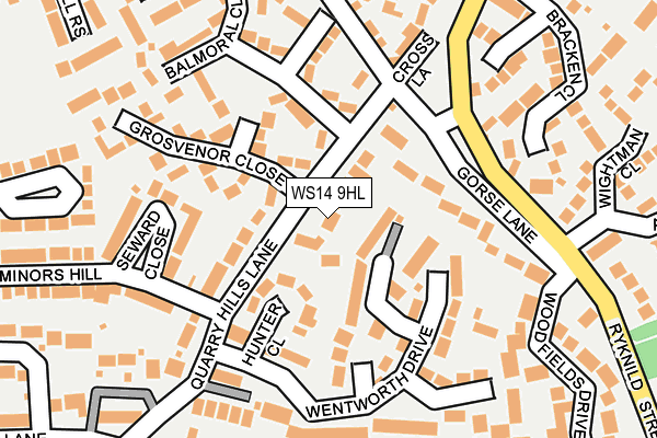 WS14 9HL map - OS OpenMap – Local (Ordnance Survey)