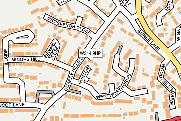 WS14 9HP map - OS OpenMap – Local (Ordnance Survey)