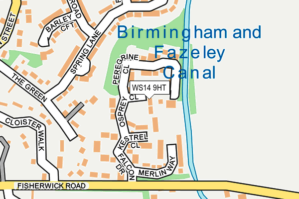 WS14 9HT map - OS OpenMap – Local (Ordnance Survey)