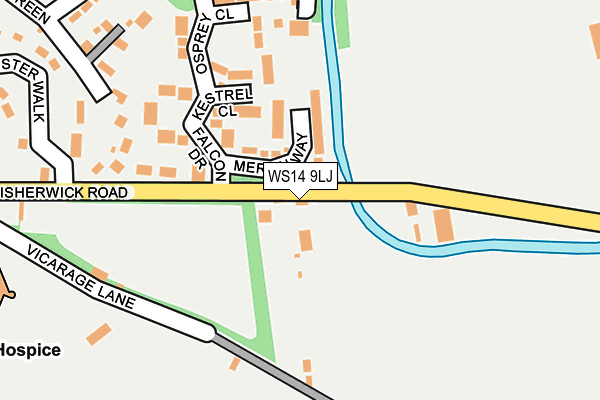 WS14 9LJ map - OS OpenMap – Local (Ordnance Survey)