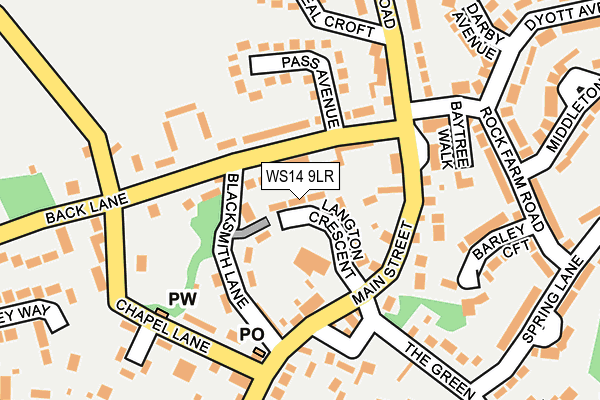 WS14 9LR map - OS OpenMap – Local (Ordnance Survey)