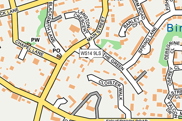 WS14 9LS map - OS OpenMap – Local (Ordnance Survey)