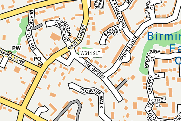 WS14 9LT map - OS OpenMap – Local (Ordnance Survey)