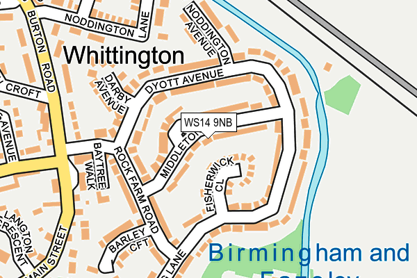 WS14 9NB map - OS OpenMap – Local (Ordnance Survey)