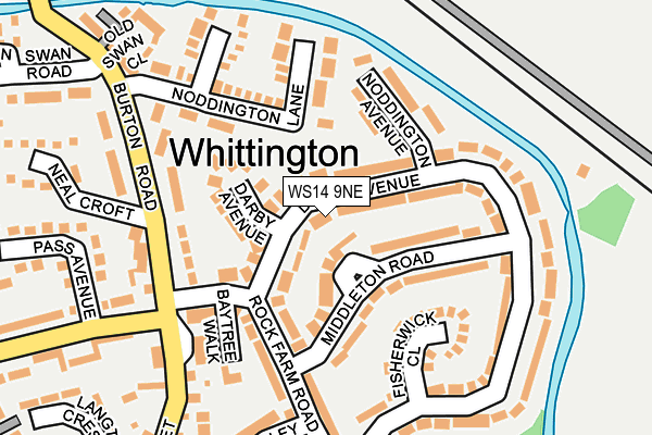 WS14 9NE map - OS OpenMap – Local (Ordnance Survey)