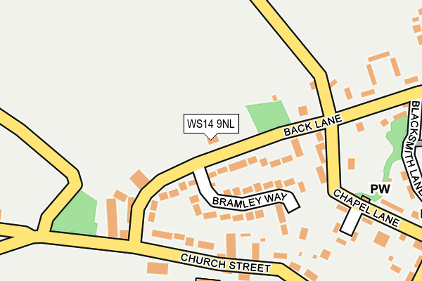 WS14 9NL map - OS OpenMap – Local (Ordnance Survey)