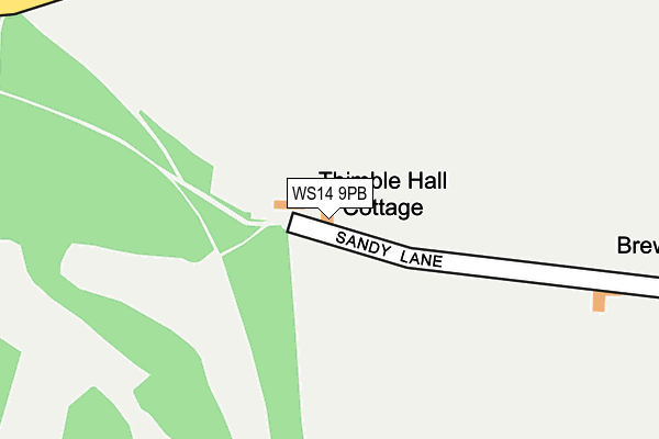 WS14 9PB map - OS OpenMap – Local (Ordnance Survey)