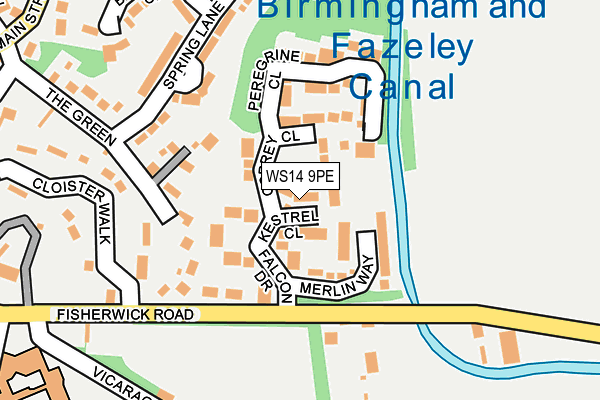 WS14 9PE map - OS OpenMap – Local (Ordnance Survey)