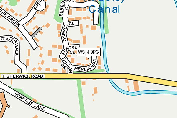 WS14 9PG map - OS OpenMap – Local (Ordnance Survey)