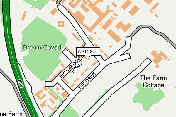 WS14 9QT map - OS OpenMap – Local (Ordnance Survey)