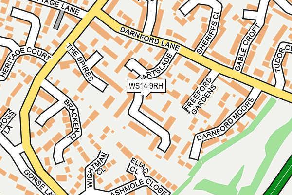 WS14 9RH map - OS OpenMap – Local (Ordnance Survey)