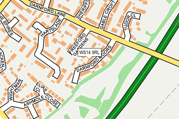 WS14 9RL map - OS OpenMap – Local (Ordnance Survey)