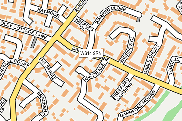 WS14 9RN map - OS OpenMap – Local (Ordnance Survey)