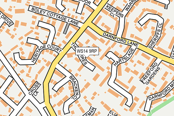 WS14 9RP map - OS OpenMap – Local (Ordnance Survey)