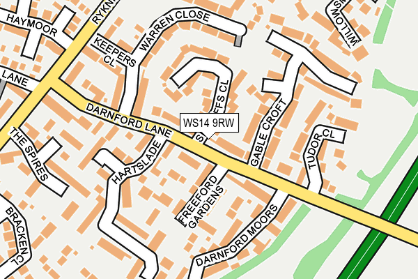 WS14 9RW map - OS OpenMap – Local (Ordnance Survey)