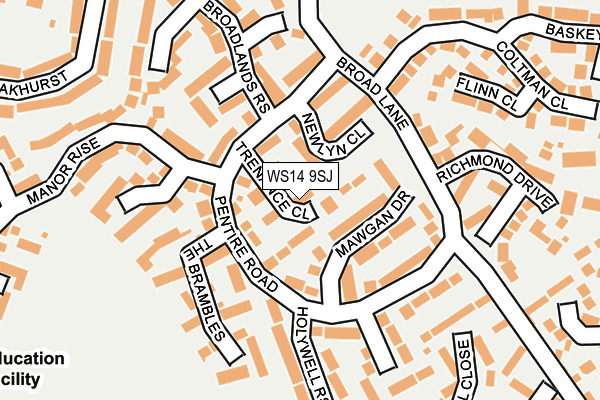 WS14 9SJ map - OS OpenMap – Local (Ordnance Survey)