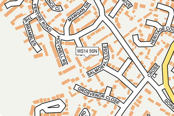 WS14 9SN map - OS OpenMap – Local (Ordnance Survey)