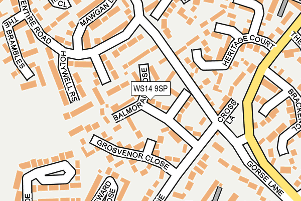 WS14 9SP map - OS OpenMap – Local (Ordnance Survey)