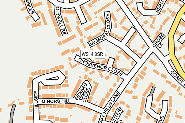 WS14 9SR map - OS OpenMap – Local (Ordnance Survey)