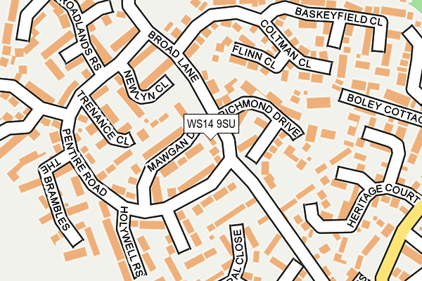 WS14 9SU map - OS OpenMap – Local (Ordnance Survey)