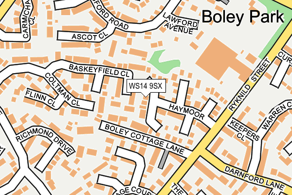 WS14 9SX map - OS OpenMap – Local (Ordnance Survey)