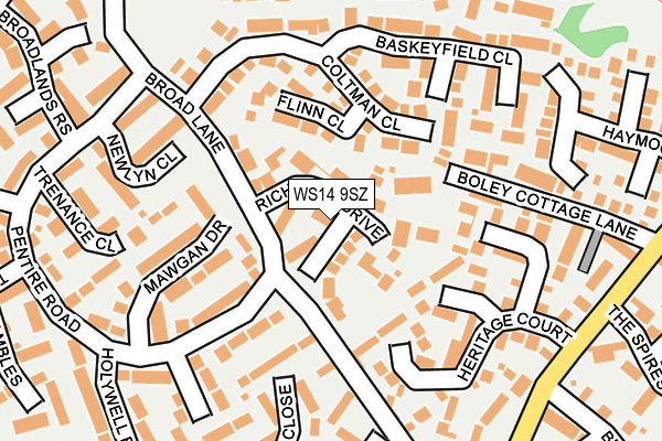 WS14 9SZ map - OS OpenMap – Local (Ordnance Survey)