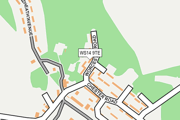 WS14 9TE map - OS OpenMap – Local (Ordnance Survey)