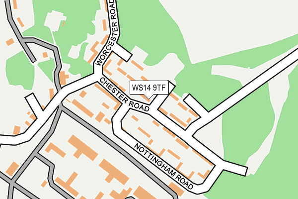 WS14 9TF map - OS OpenMap – Local (Ordnance Survey)