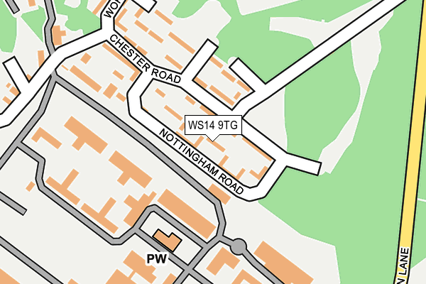 WS14 9TG map - OS OpenMap – Local (Ordnance Survey)
