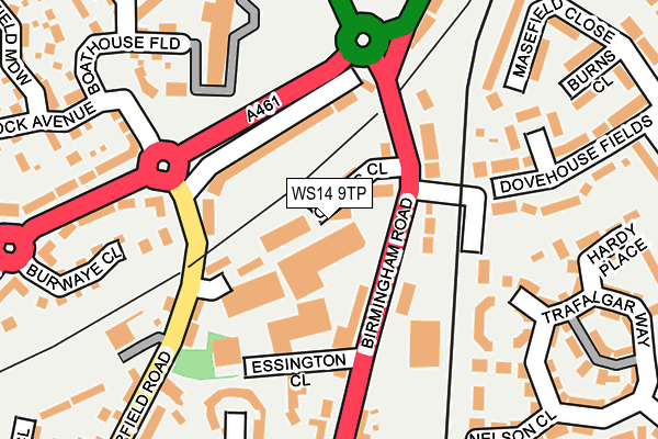 WS14 9TP map - OS OpenMap – Local (Ordnance Survey)