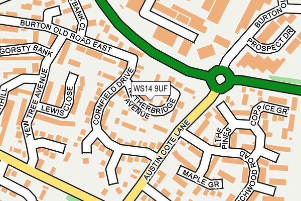 WS14 9UF map - OS OpenMap – Local (Ordnance Survey)