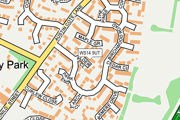 WS14 9UT map - OS OpenMap – Local (Ordnance Survey)