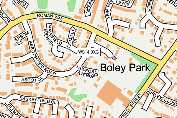 WS14 9XG map - OS OpenMap – Local (Ordnance Survey)