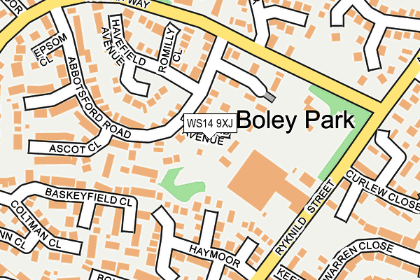 WS14 9XJ map - OS OpenMap – Local (Ordnance Survey)