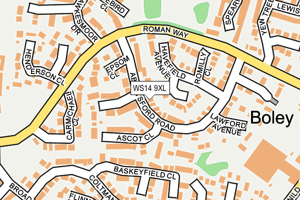 WS14 9XL map - OS OpenMap – Local (Ordnance Survey)