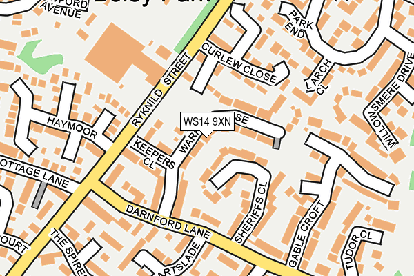 WS14 9XN map - OS OpenMap – Local (Ordnance Survey)