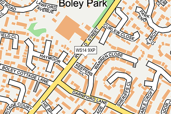 WS14 9XP map - OS OpenMap – Local (Ordnance Survey)