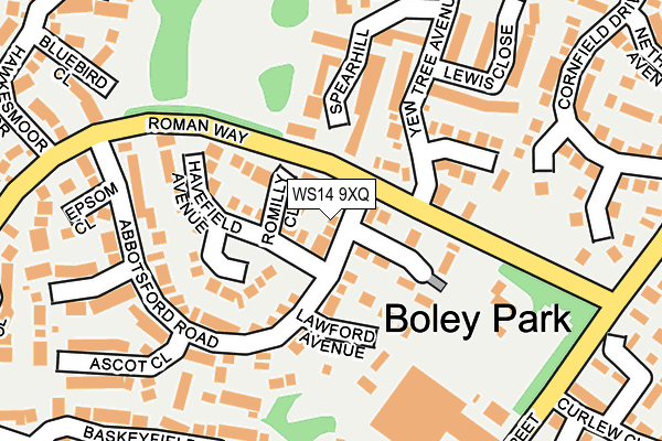 WS14 9XQ map - OS OpenMap – Local (Ordnance Survey)