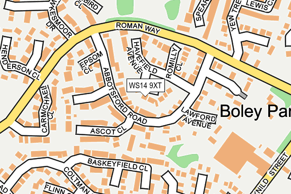 WS14 9XT map - OS OpenMap – Local (Ordnance Survey)