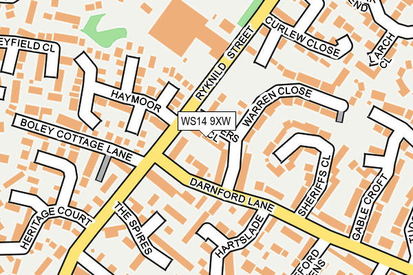 WS14 9XW map - OS OpenMap – Local (Ordnance Survey)