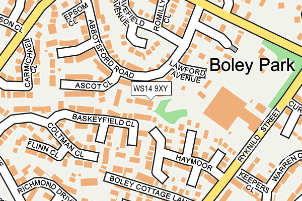 WS14 9XY map - OS OpenMap – Local (Ordnance Survey)