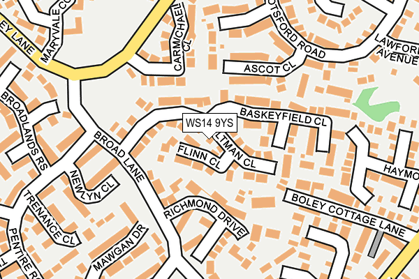 WS14 9YS map - OS OpenMap – Local (Ordnance Survey)