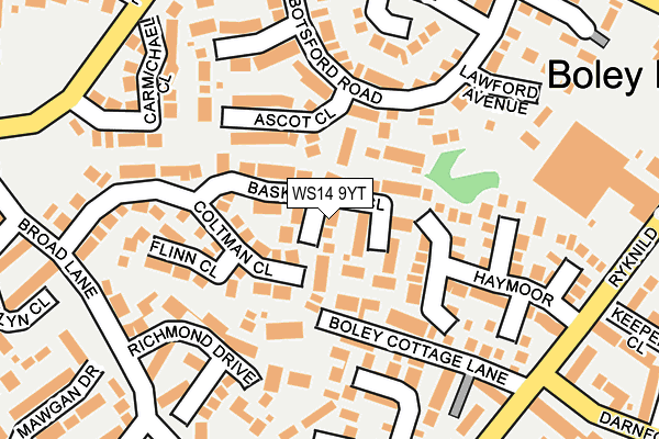 WS14 9YT map - OS OpenMap – Local (Ordnance Survey)