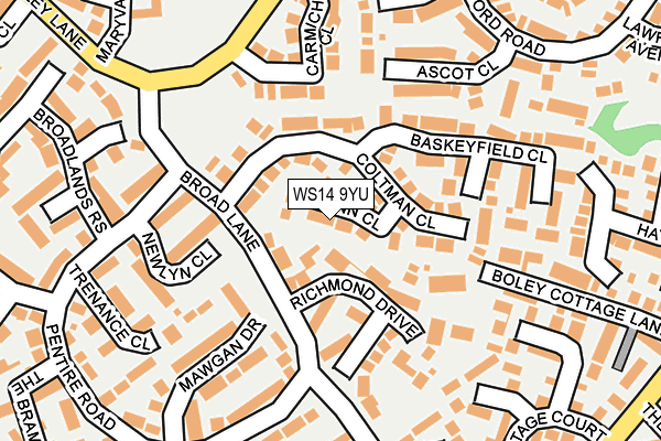 WS14 9YU map - OS OpenMap – Local (Ordnance Survey)