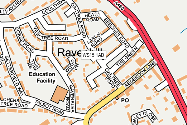 WS15 1AD map - OS OpenMap – Local (Ordnance Survey)