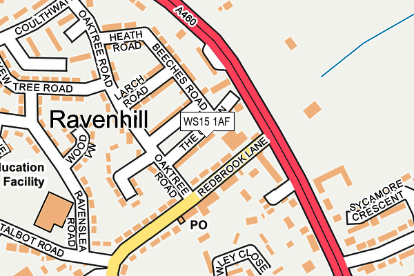 WS15 1AF map - OS OpenMap – Local (Ordnance Survey)
